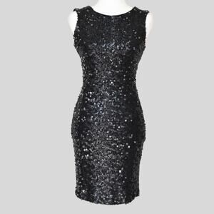 BISOU BISOU Women's Black Sequined Dress Size 4